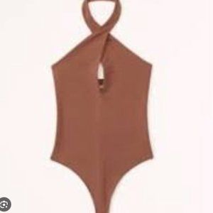 Abercrombie & Fitch Double Layered Seamless Halter Bodysuit